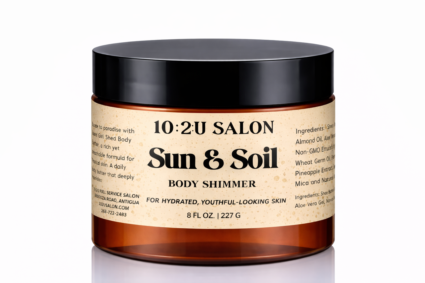 Handmade Whipped Organic Shea Body Butter 8oz with infused Aloe Vera Gel and Pineapple for scars, stretch marks, and blemishes.