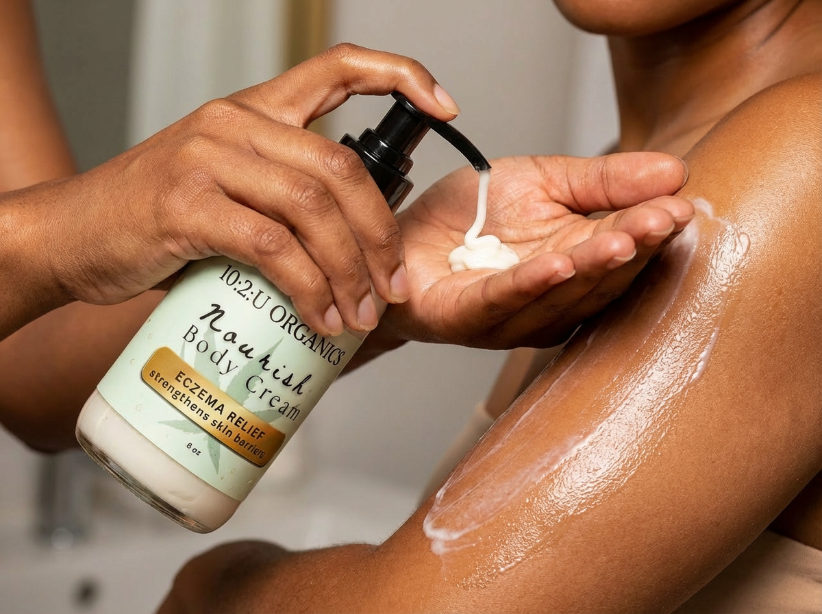 Organic Hand & Body Nourishing Lotion 10 FL Oz for dry, sensitive skin with Hemp Butter