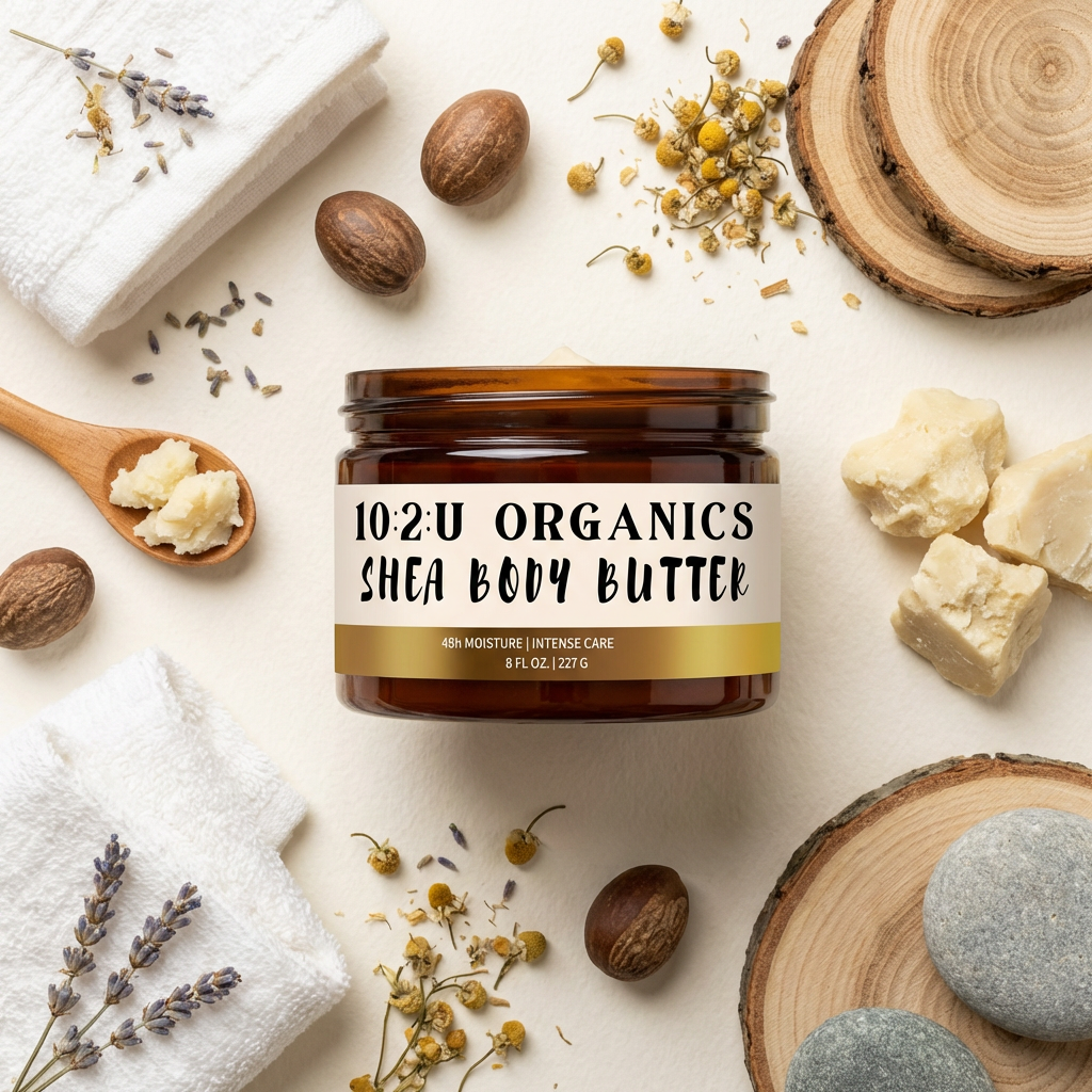 Handmade Firm Organic Shea Body Butter 8oz with infused Aloe Vera Gel and Pineapple for scars, stretch marks, and blemishes.