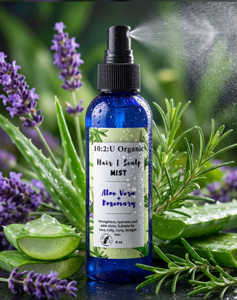 Strengthen Spray – Hydrating & Cooling Mist for Braids, Locs & Protective Styles – Alcohol-Free Formula Rosemary,  –Strengthen Hair & Scalp 4oz