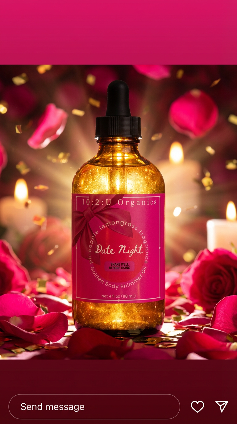 Shimmering Body Oil Created for Melanin Rich Skin, Illuminates Skin with Finishing Touch of Shimmer for Glowing Skin 4oz