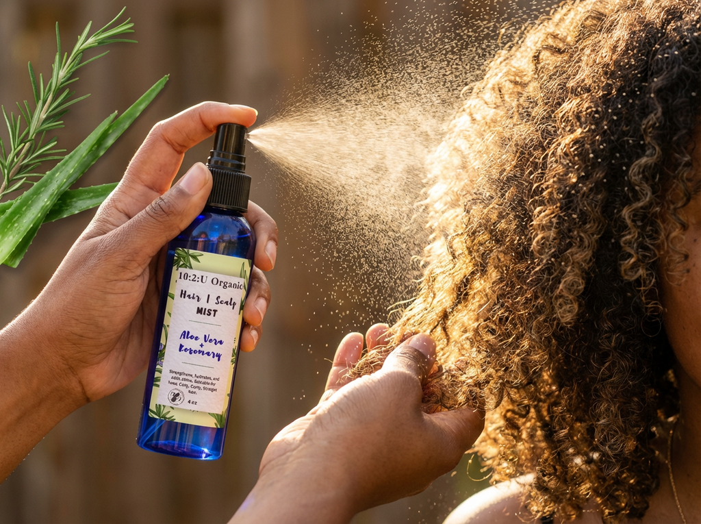 Strengthen Spray – Hydrating & Cooling Mist for Braids, Locs & Protective Styles – Alcohol-Free Formula Rosemary,  –Strengthen Hair & Scalp 4oz