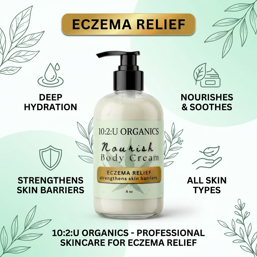 Organic Hand & Body Nourishing Lotion 10 FL Oz for dry, sensitive skin with Hemp Butter