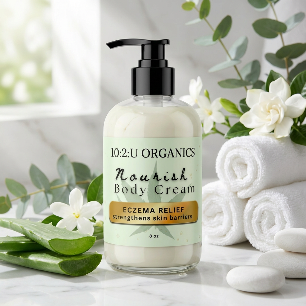 Organic Hand & Body Nourishing Lotion 10 FL Oz for dry, sensitive skin with Hemp Butter