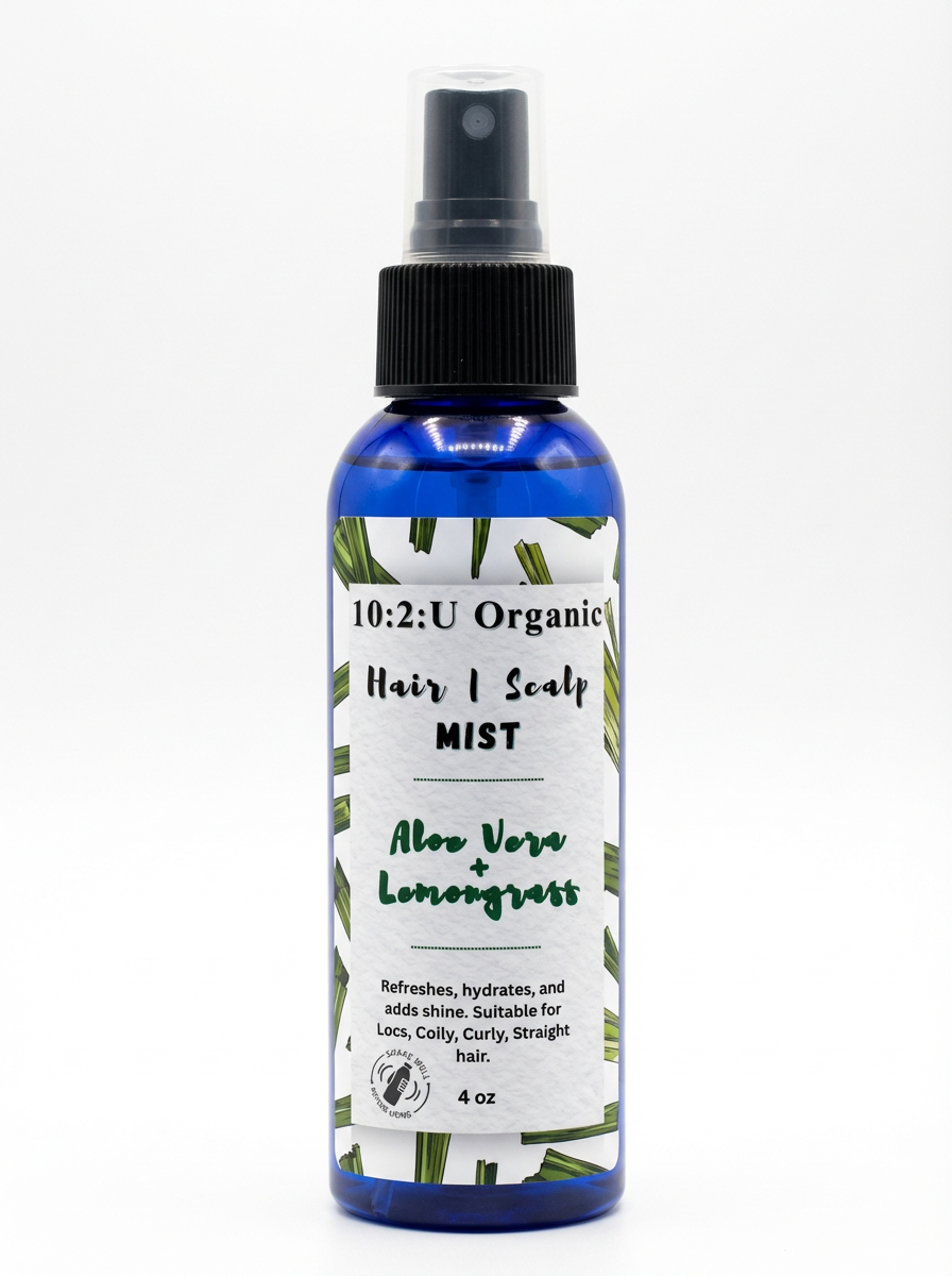 Refreshing Spray – Hydrating & Cooling Mist for Braids, Locs & Protective Styles – Alcohol-Free Formula with Lemongrass,  –Refresh Hair & Scalp 4oz