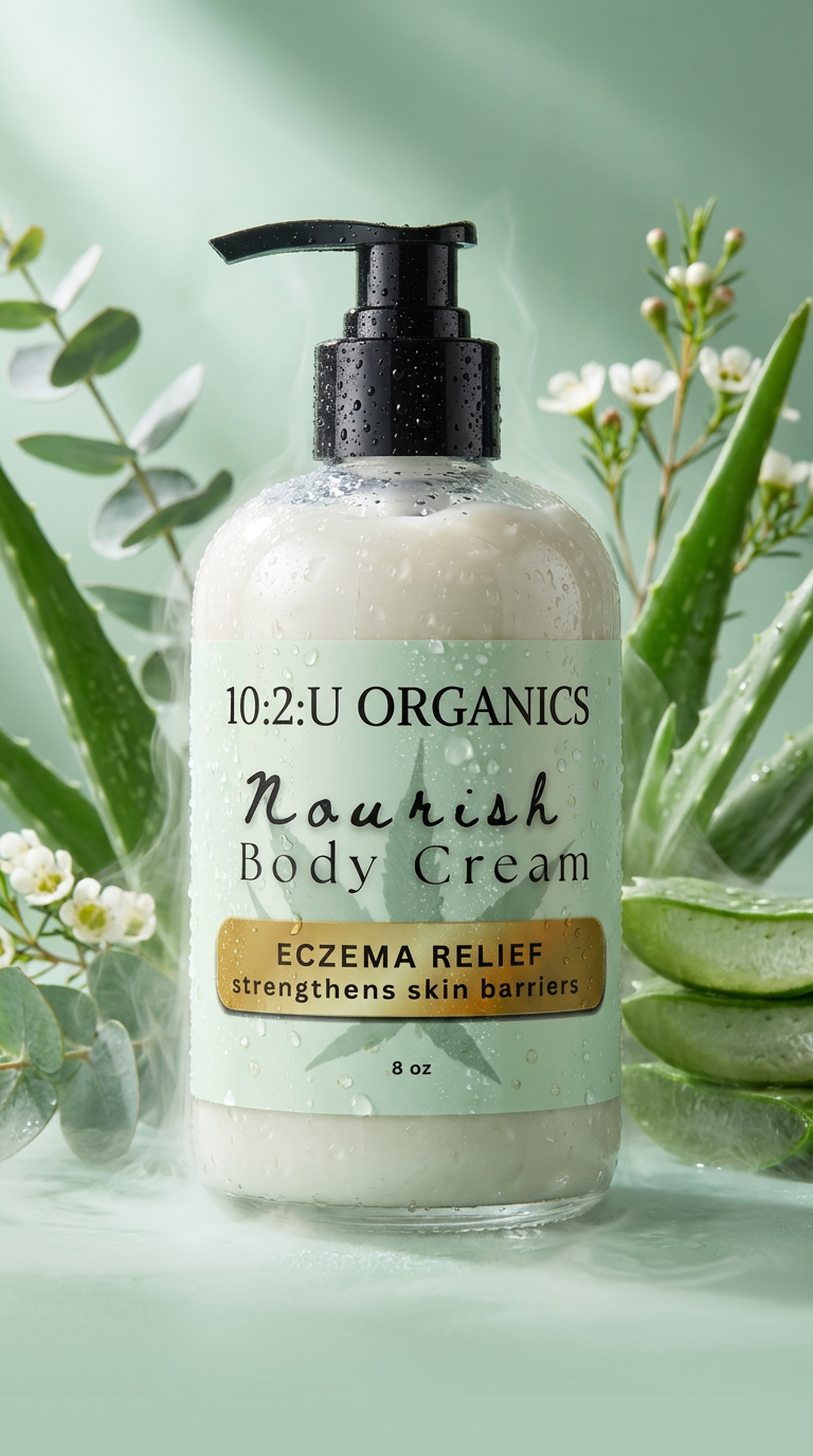 Organic Hand & Body Nourishing Lotion 10 FL Oz for dry, sensitive skin with Hemp Butter